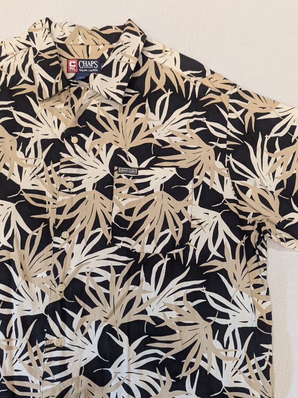 Chaps Ralph Lauren Tropical Palm Hawaiian Shirt